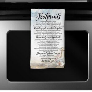 Microfiber Kitchen Towel Footprints In The Sand Poem Towel